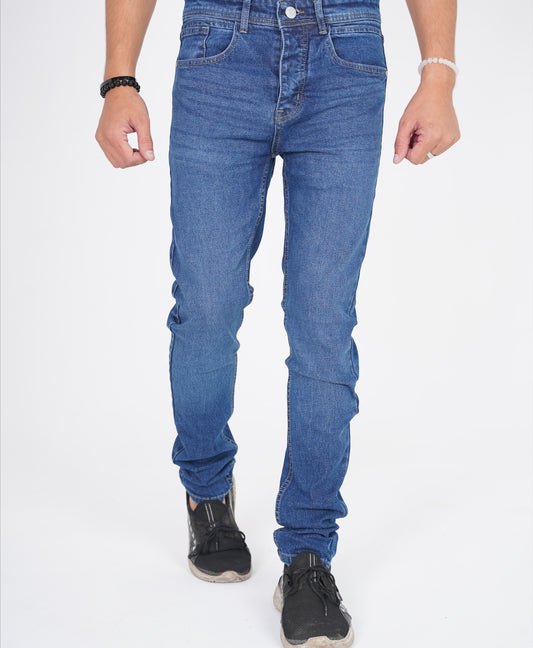 Mid Blue Straight Fit Denim