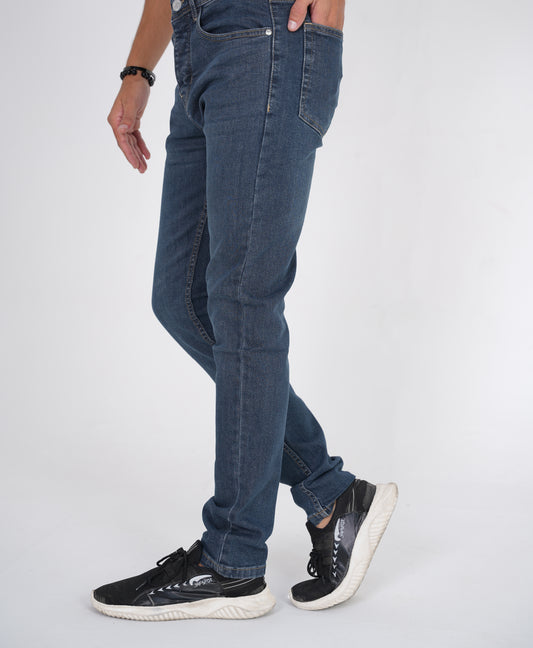 Stone Blue Wash Straight Fit Denim