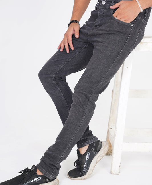 Charcoal Black Straight Fit Denim