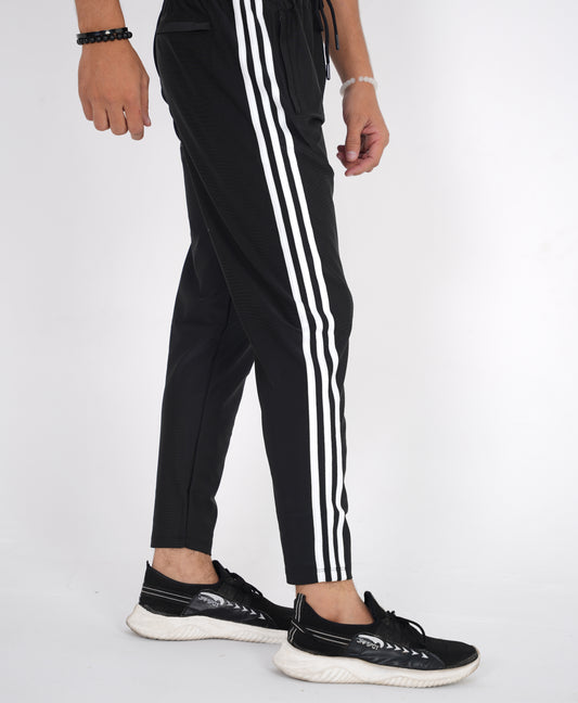 Men’s Black Sport Stripe Trouser – Gym & Casual Activewear