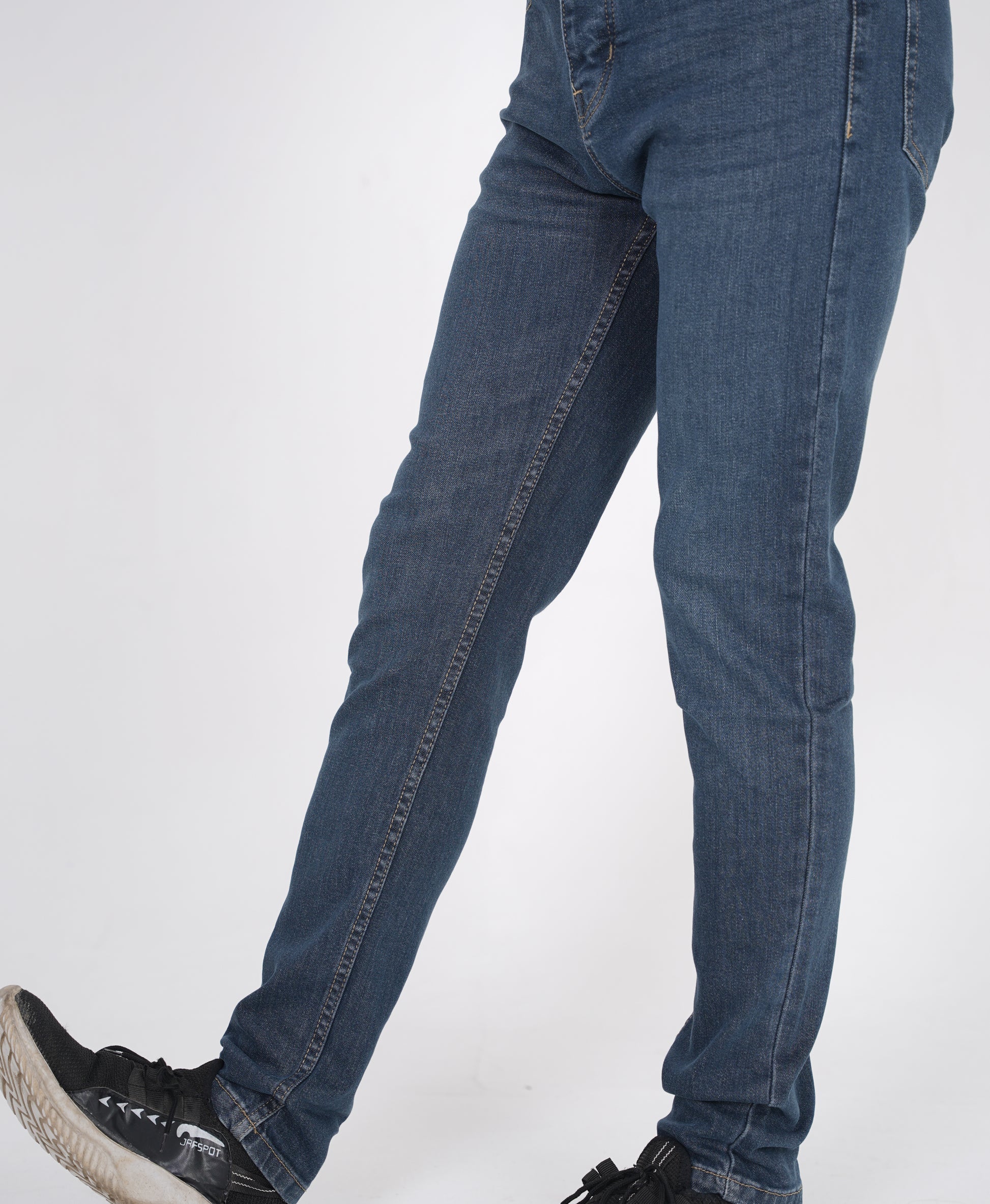 Stone Blue Wash Straight Fit Denim