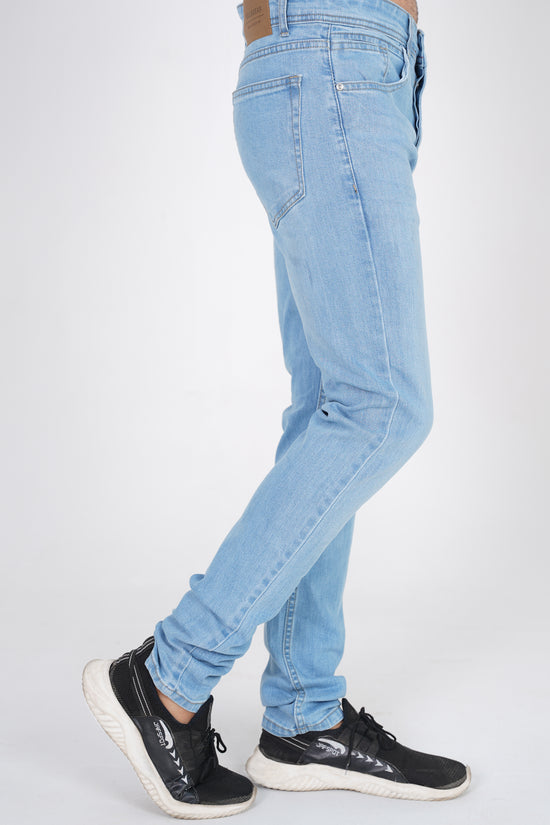 Sky Blue Straight Fit Denim