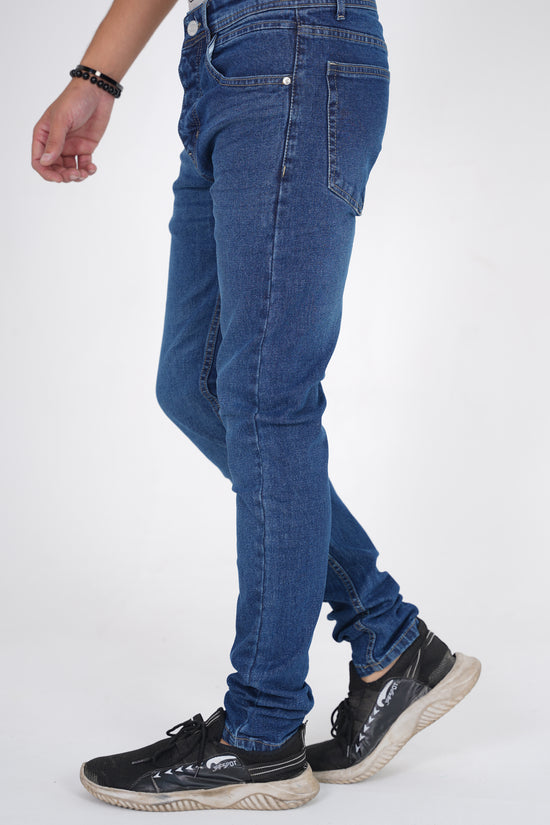 Mid Blue Straight Fit Denim