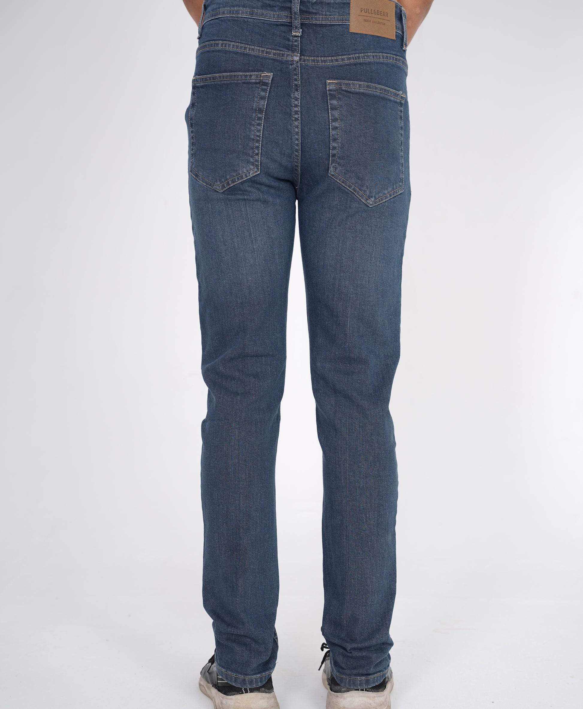 Stone Blue Wash Straight Fit Denim