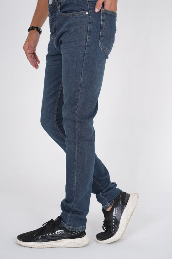 Stone Blue Wash Straight Fit Denim