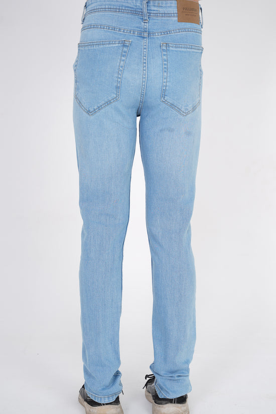 Sky Blue Straight Fit Denim