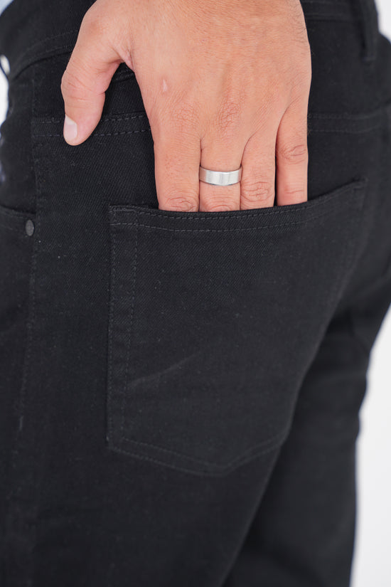 Jet Black Straight Fit Denim