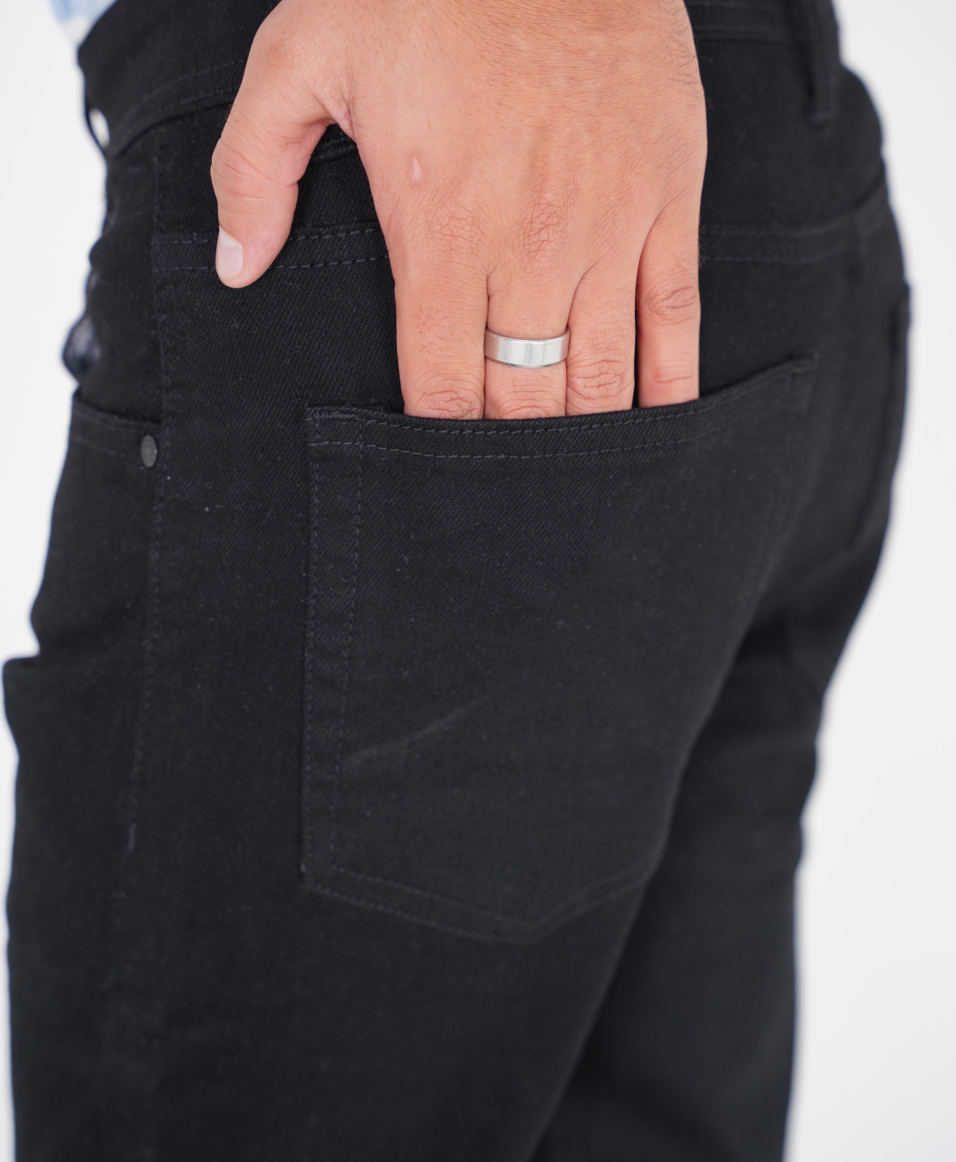 Jet Black Straight Fit Denim