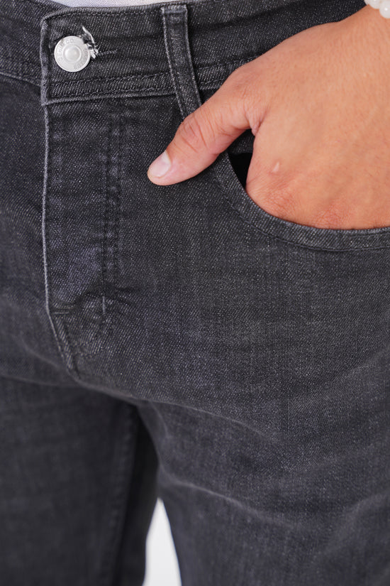 Charcoal Black Straight Fit Denim
