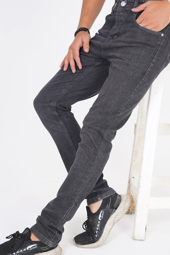 Charcoal Black Straight Fit Denim