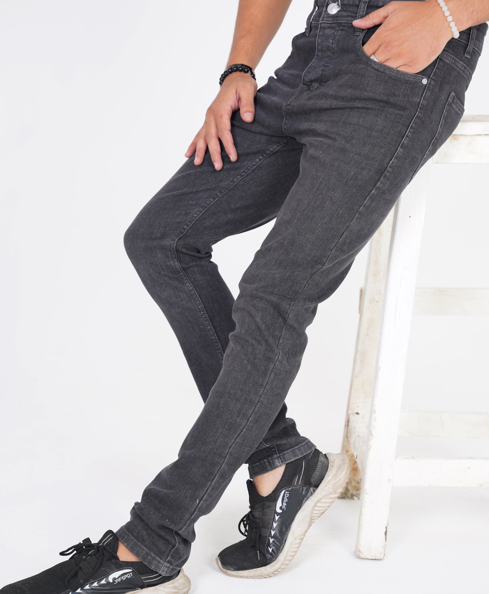 Charcoal Black Straight Fit Denim