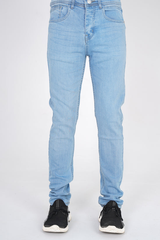 Sky Blue Straight Fit Denim