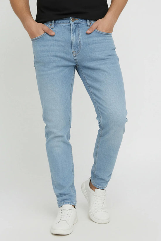 Sky Blue Straight Fit Denim