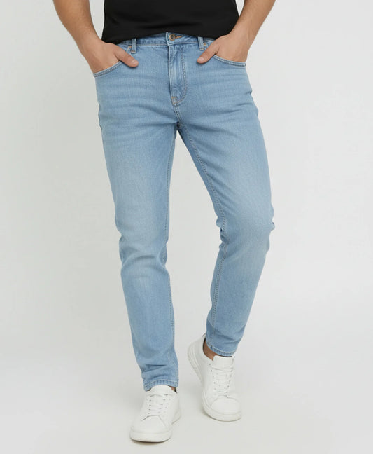 Sky Blue Straight Fit Denim
