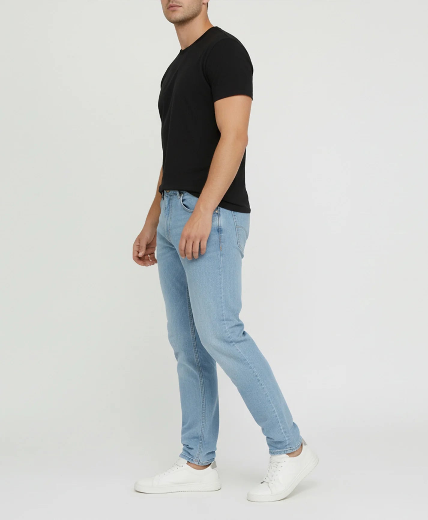 Sky Blue Straight Fit Denim