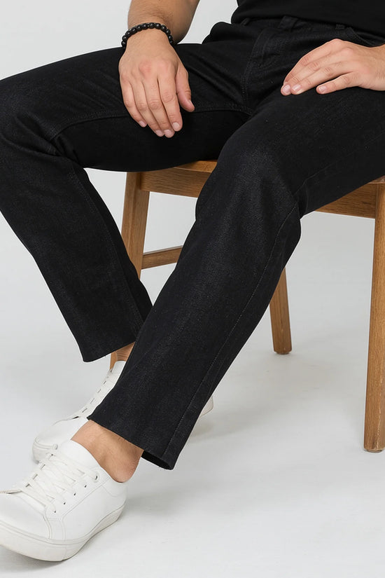 Jet Black Straight Fit Denim