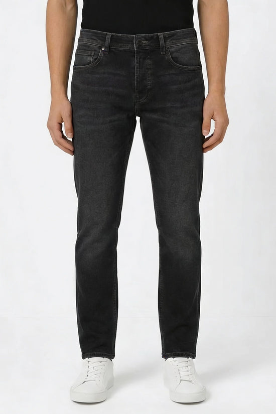 Black Stone Washed Relaxed Fit Denim