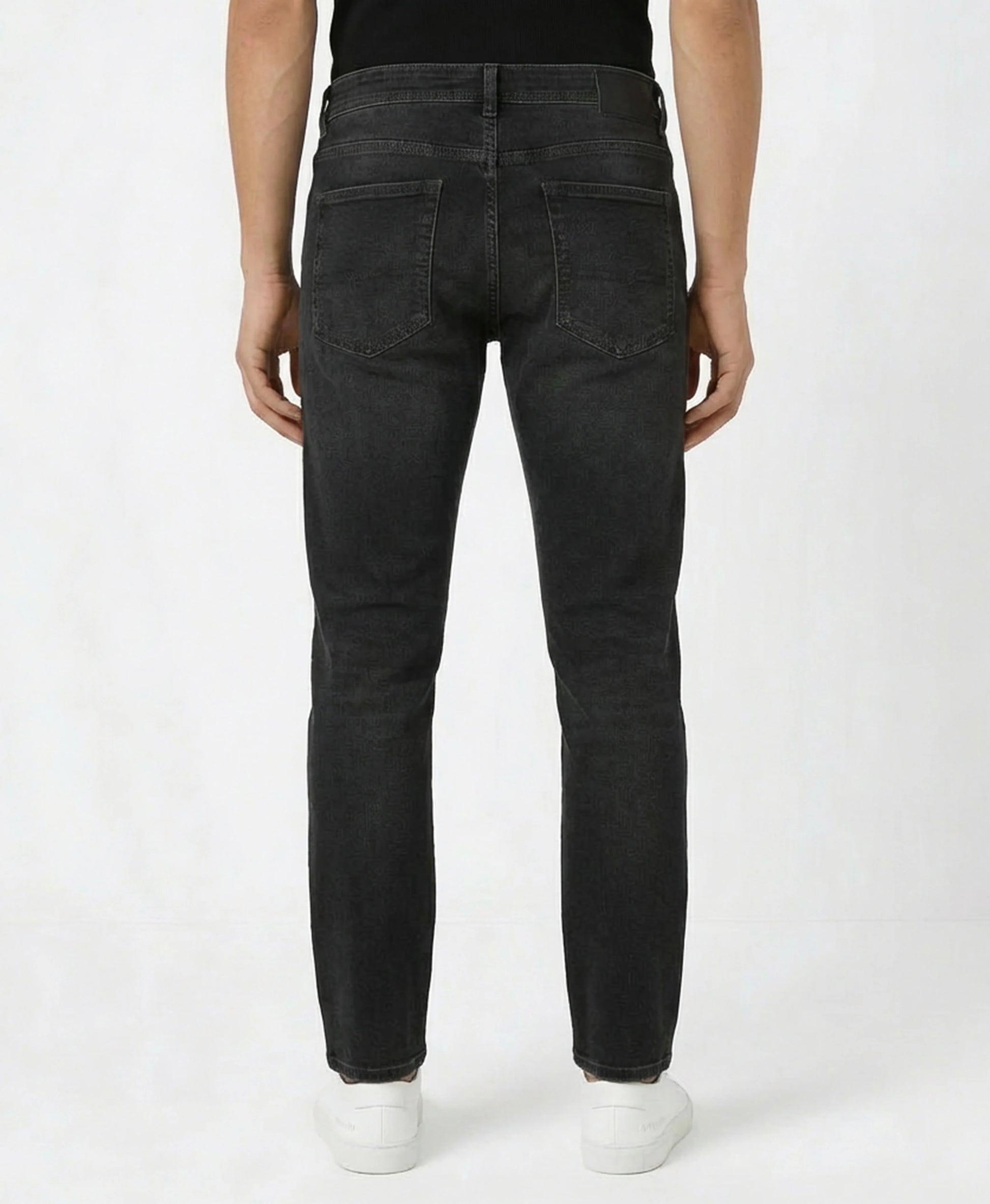 Black Stone Washed Relaxed Fit Denim