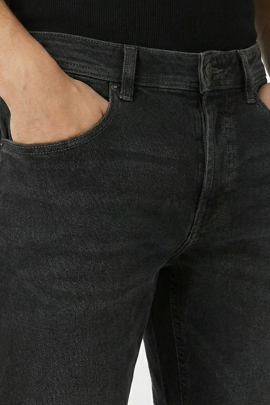 Black Stone Washed Relaxed Fit Denim