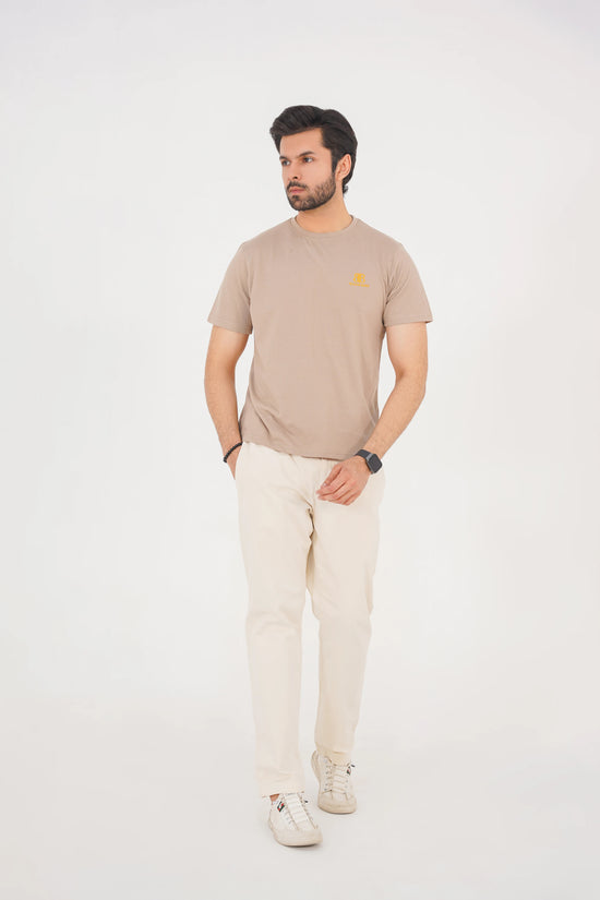 Sahara Beige Men’s Crew Neck Tee