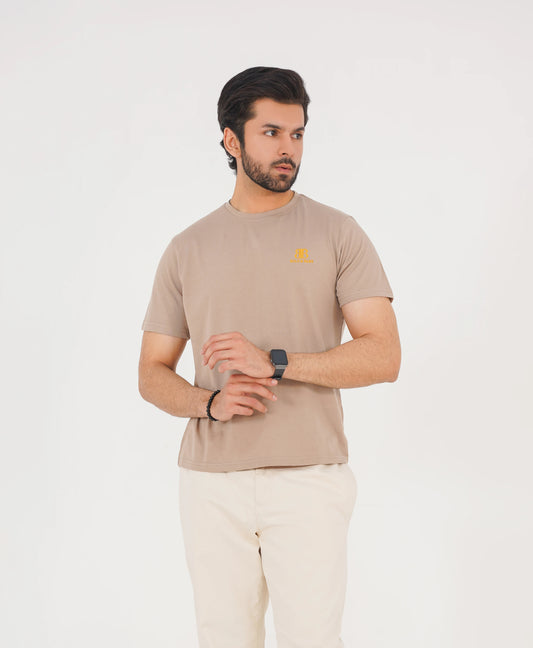 Sahara Beige Men’s Crew Neck Tee