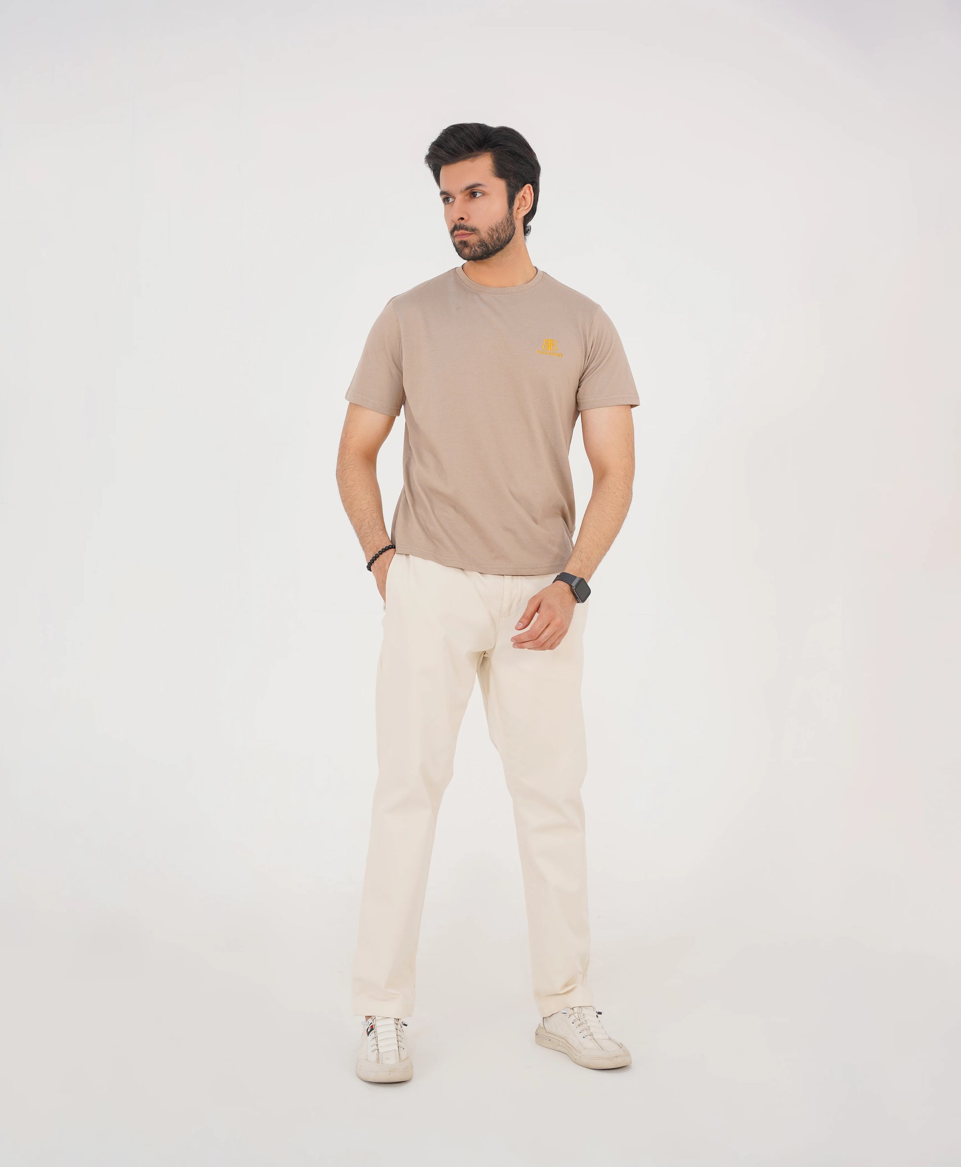 Sahara Beige Men’s Crew Neck Tee