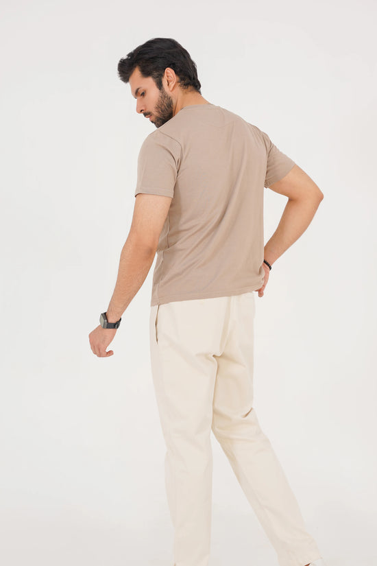 Sahara Beige Men’s Crew Neck Tee