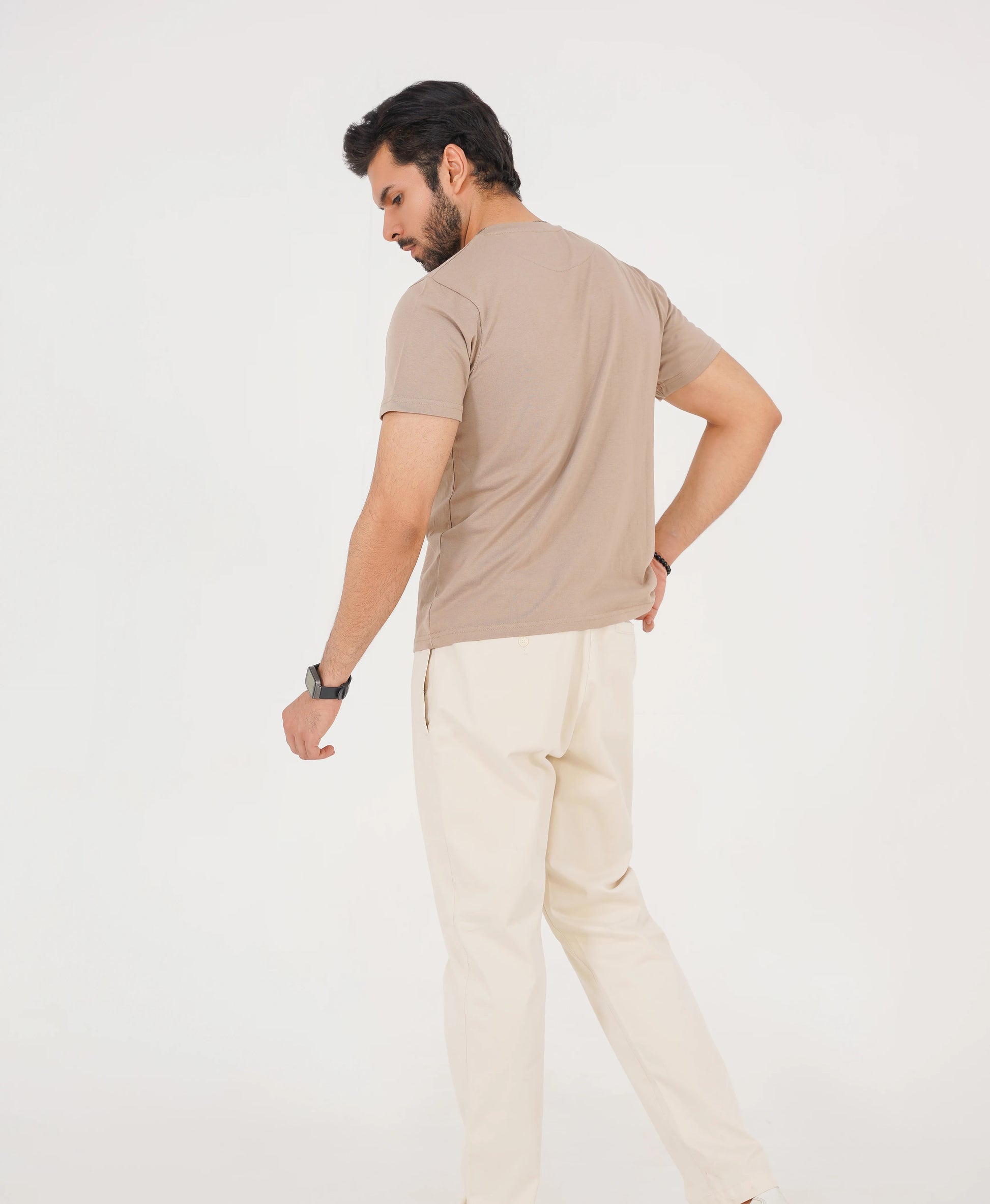 Sahara Beige Men’s Crew Neck Tee
