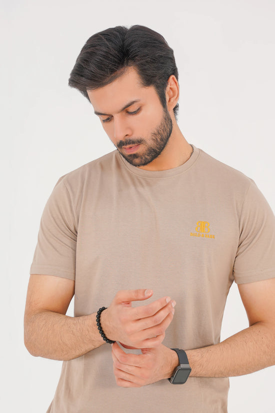 Sahara Beige Men’s Crew Neck Tee