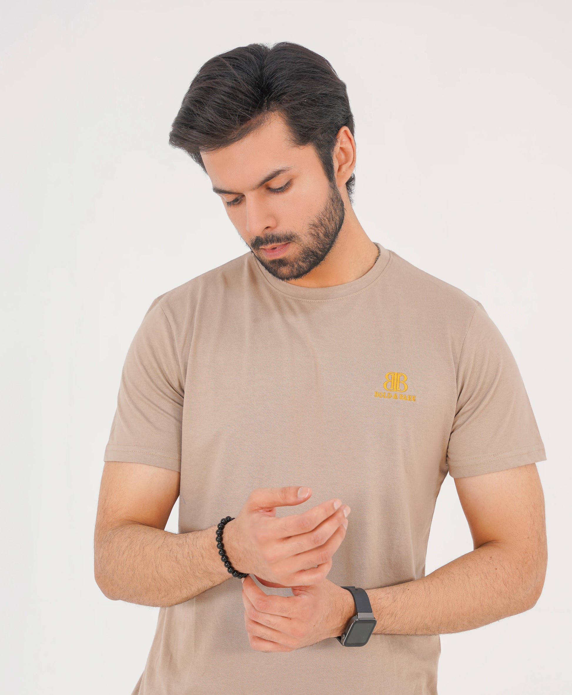 Sahara Beige Men’s Crew Neck Tee
