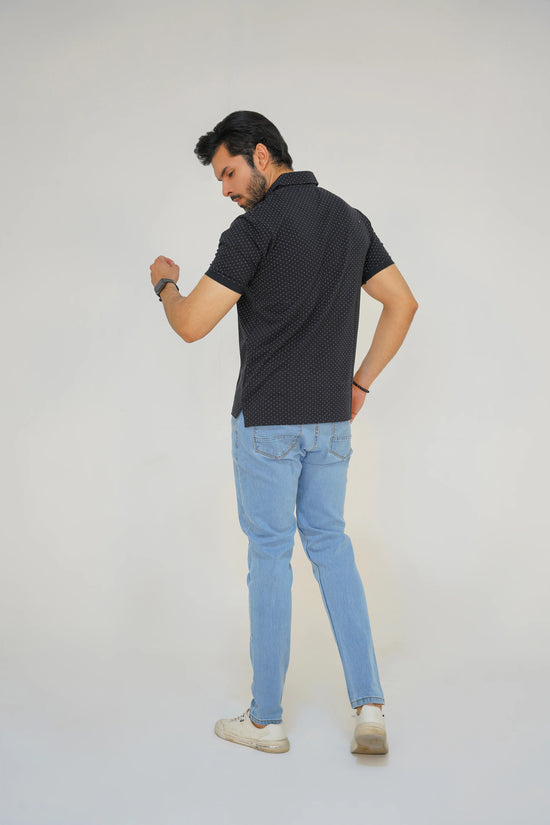 Midnight Dot Men’s Premium Zip Polo