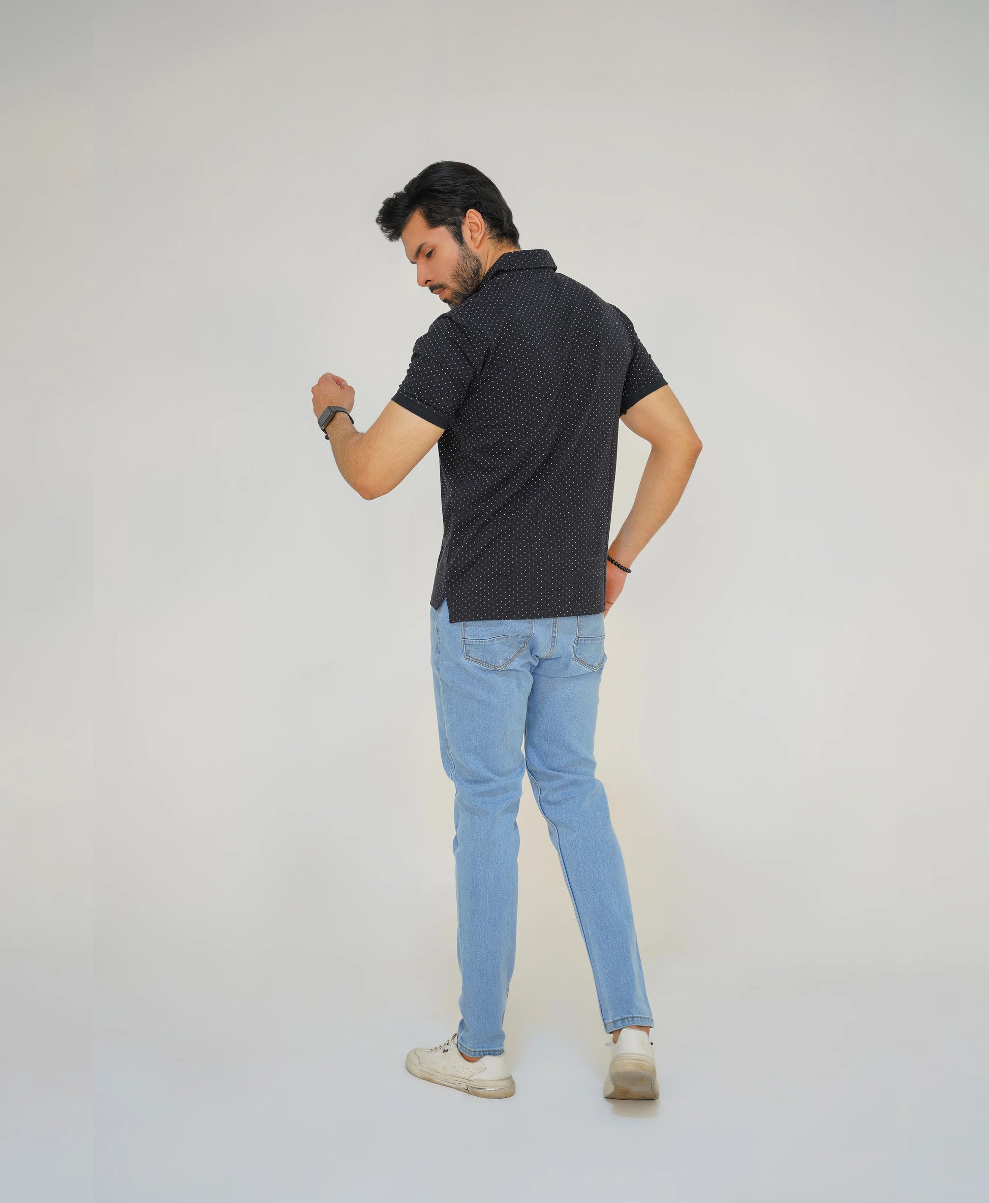 Midnight Dot Men’s Premium Zip Polo
