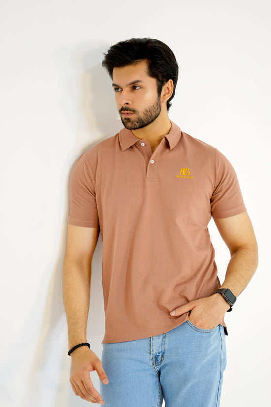 Salmon Peach Men's Polo Shirt