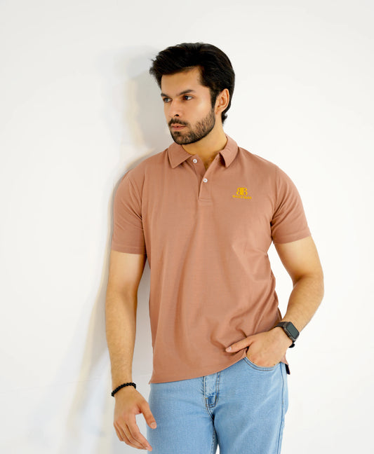 Salmon Peach Men's Polo Shirt