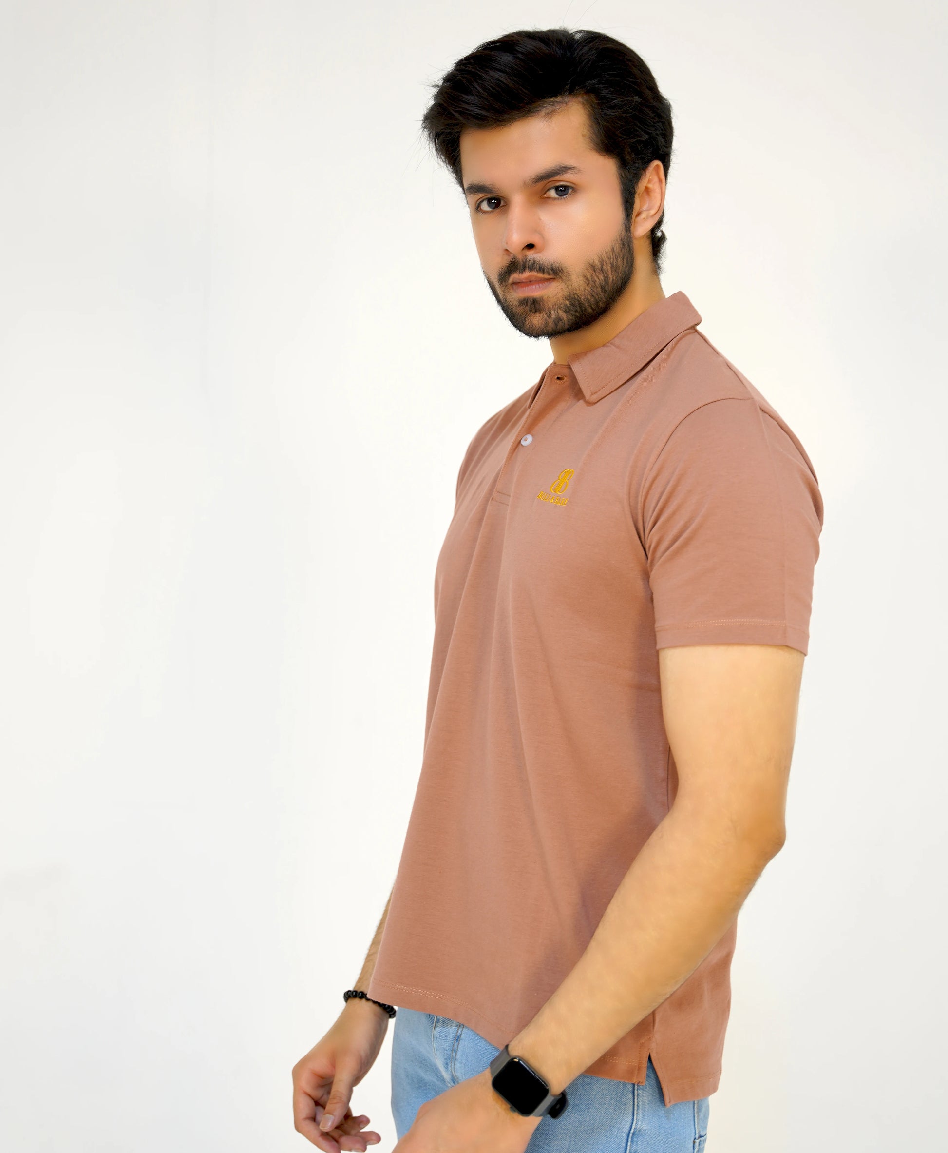 Salmon Peach Men's Polo Shirt