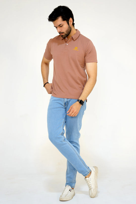 Salmon Peach Men's Polo Shirt