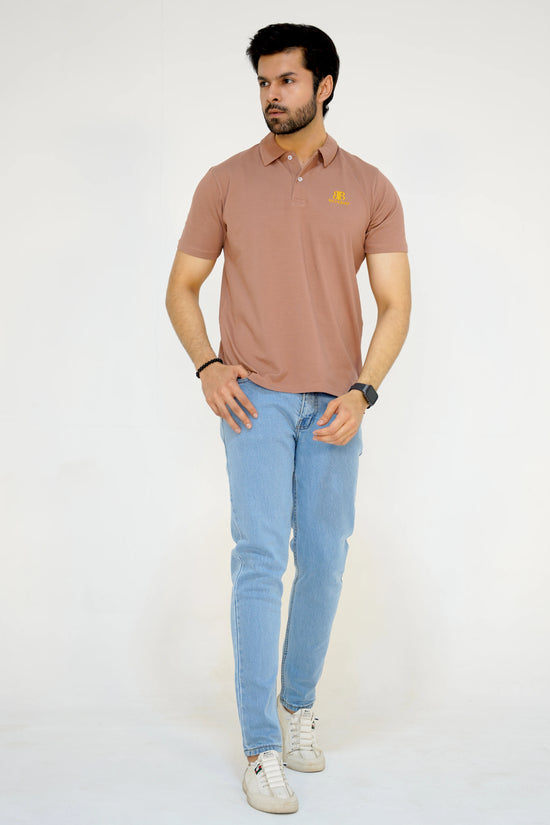 Salmon Peach Men's Polo Shirt