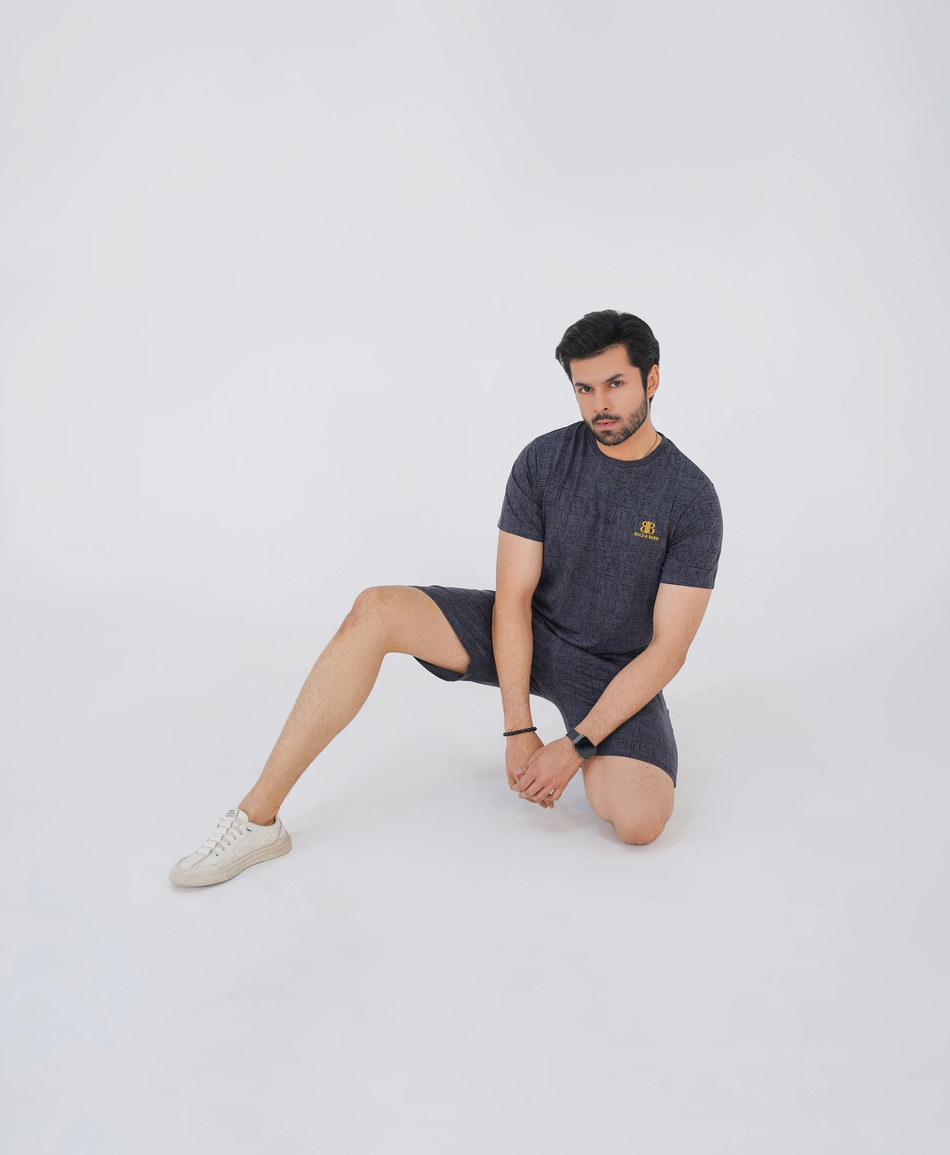 Charcoal Grey Textured Summer Tracksuit – Bold & Bare Exclusive