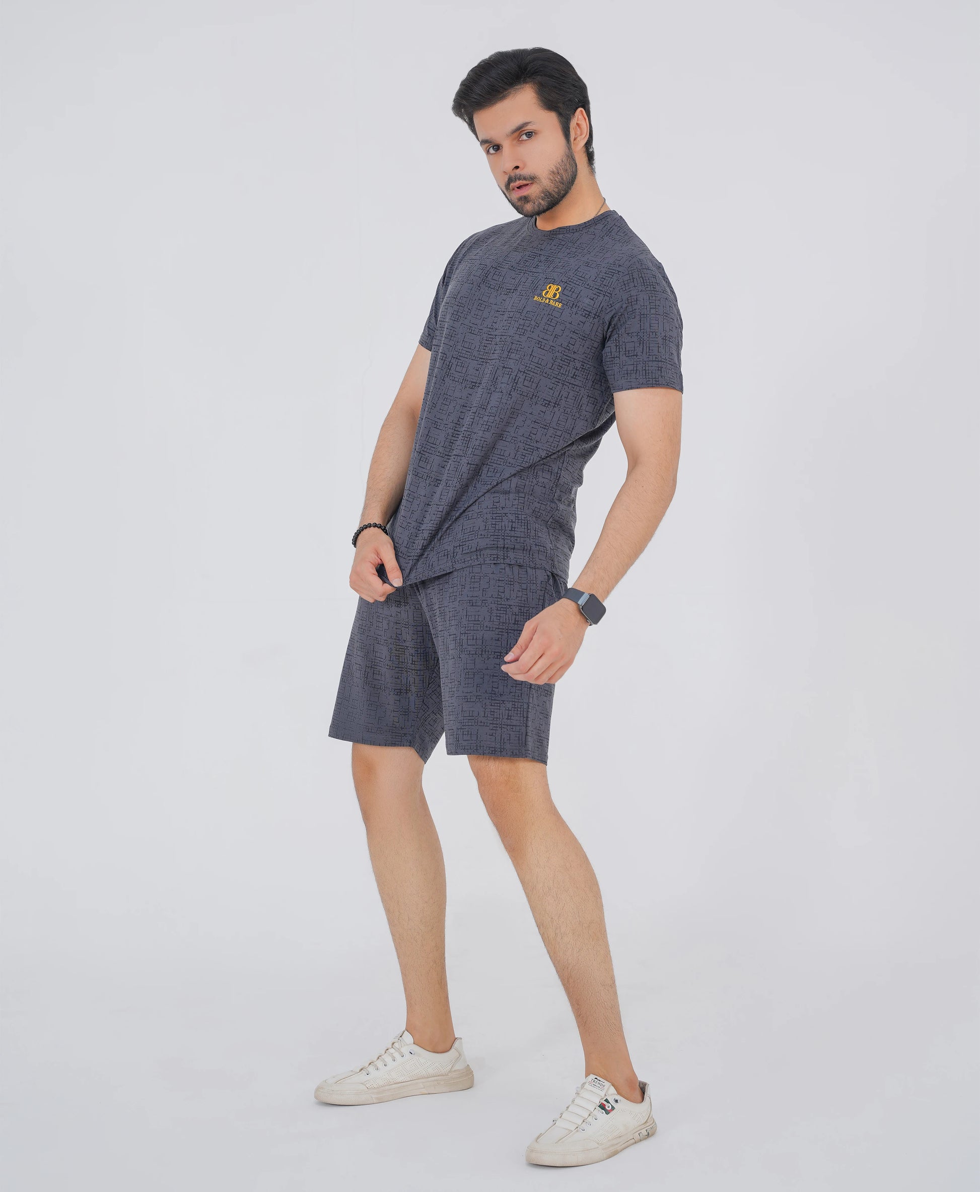 Charcoal Grey Textured Summer Tracksuit – Bold & Bare Exclusive