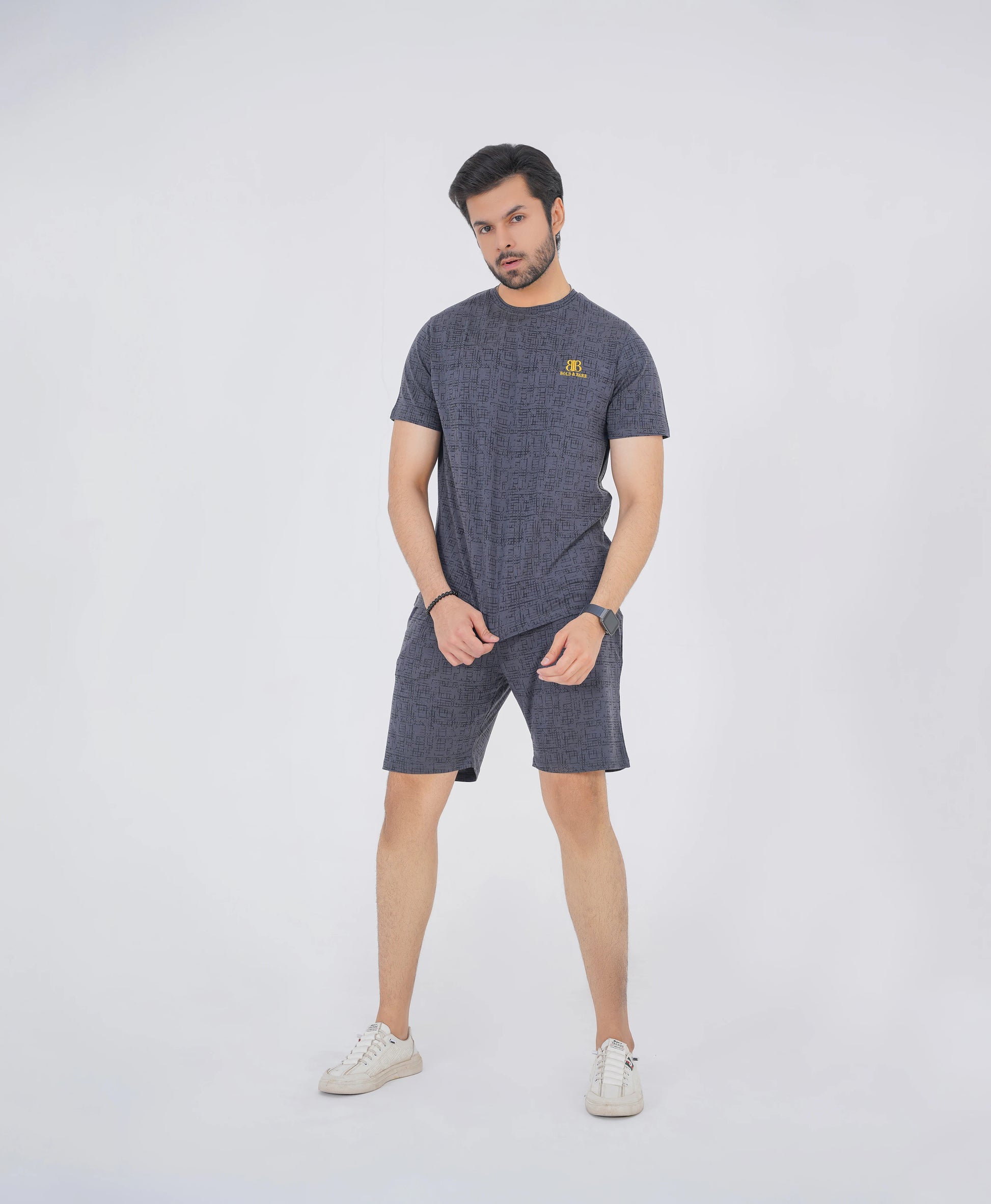 Charcoal Grey Textured Summer Tracksuit – Bold & Bare Exclusive