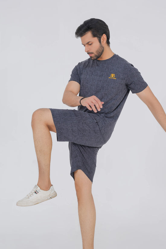 Charcoal Grey Textured Summer Tracksuit – Bold & Bare Exclusive