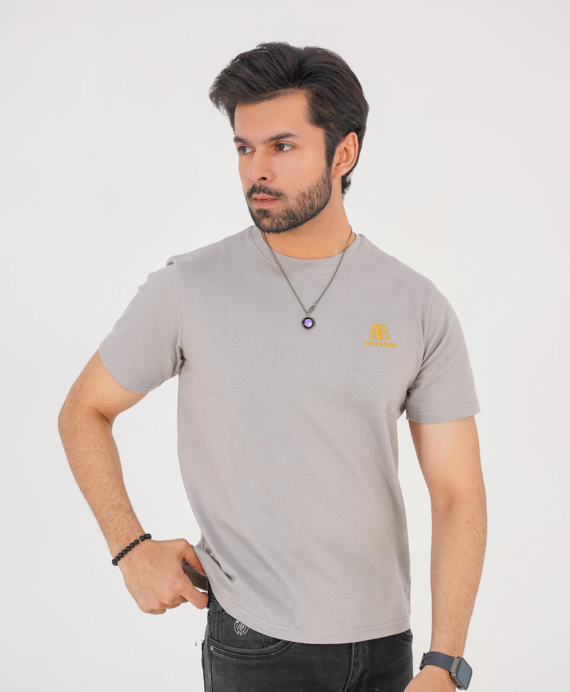 Stone Grey Men’s Crew Neck Tee