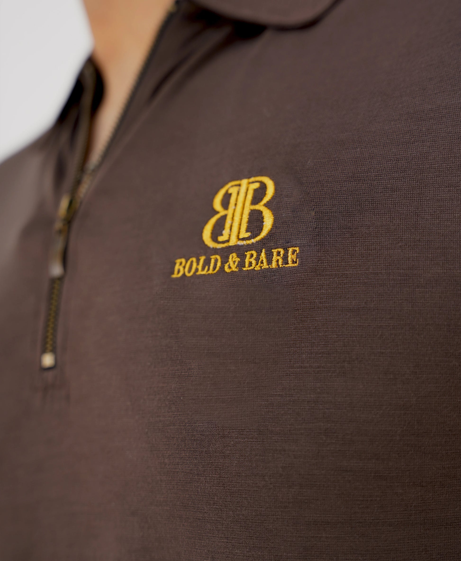 Espresso Brown Men’s Zip Polo