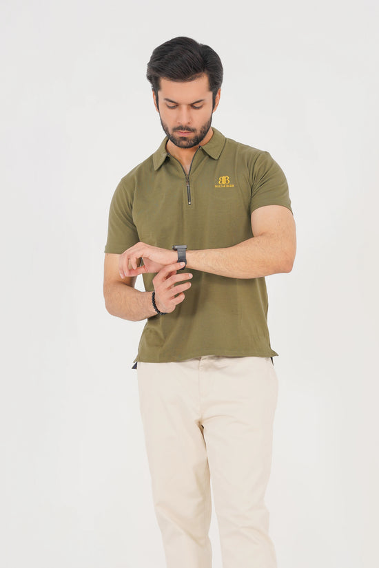 Olive Dune Men’s Zip Polo