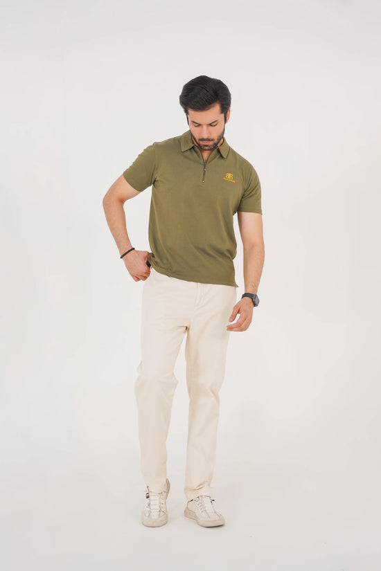 Olive Dune Men’s Zip Polo
