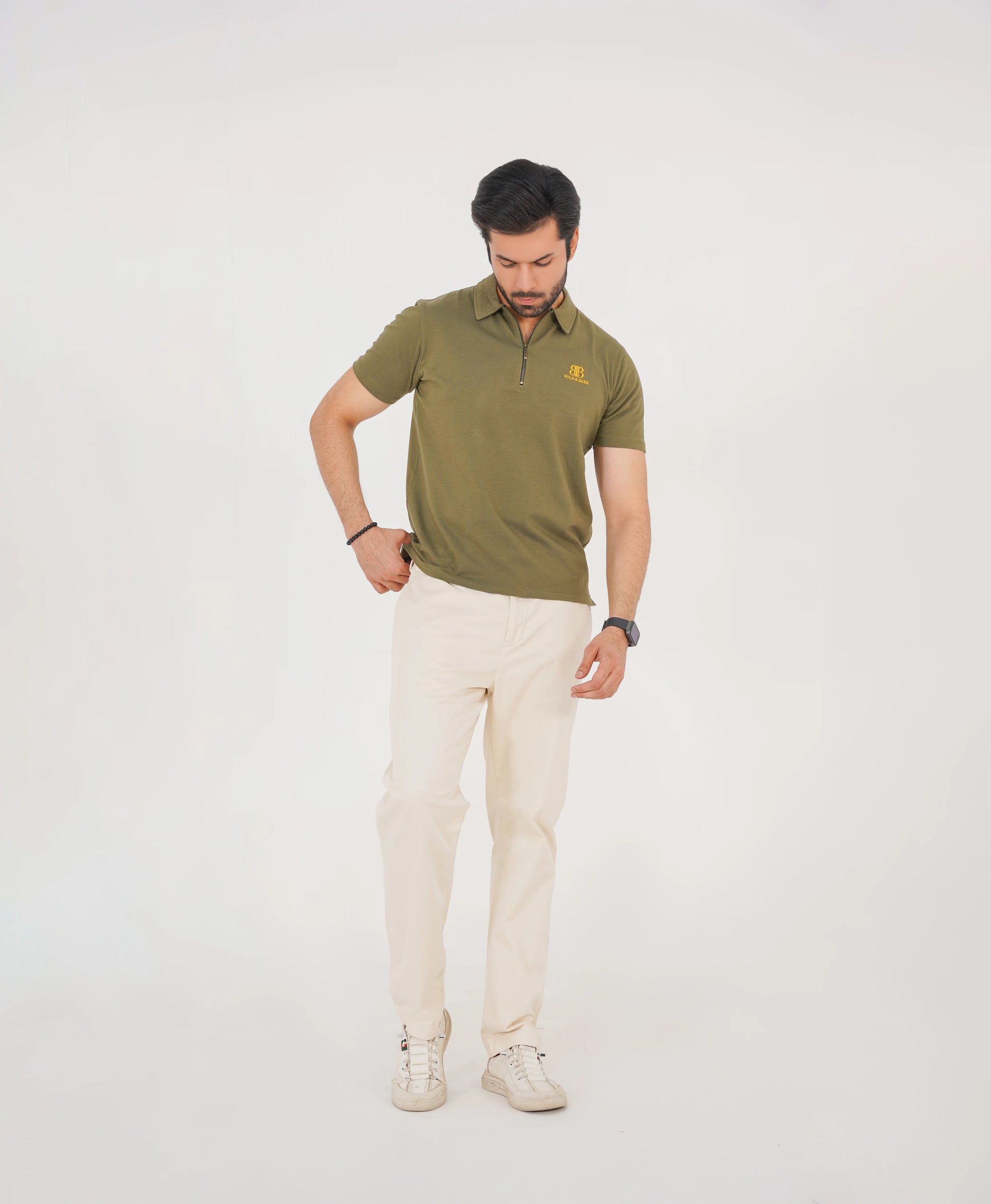 Olive Dune Men’s Zip Polo