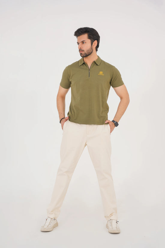 Olive Dune Men’s Zip Polo