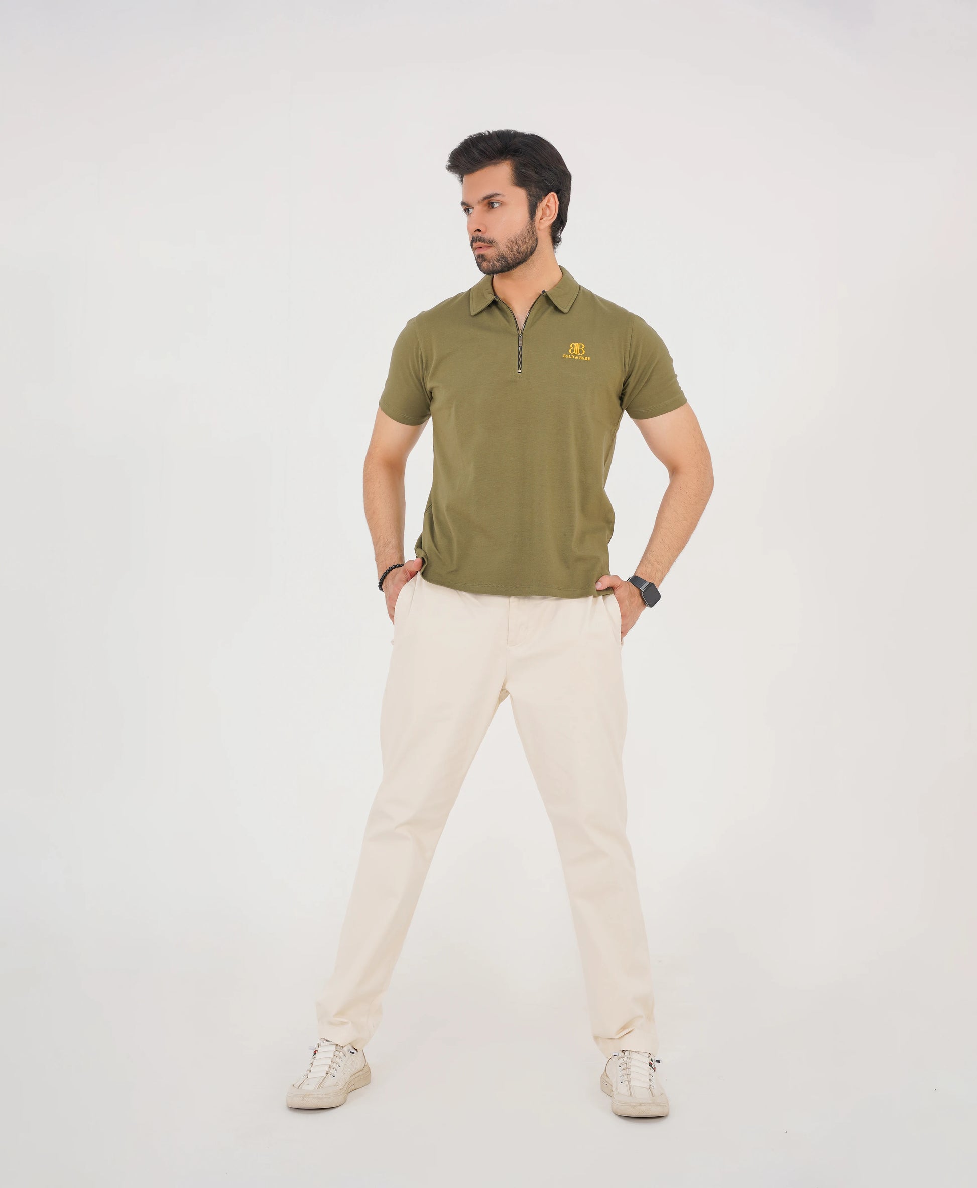 Olive Dune Men’s Zip Polo