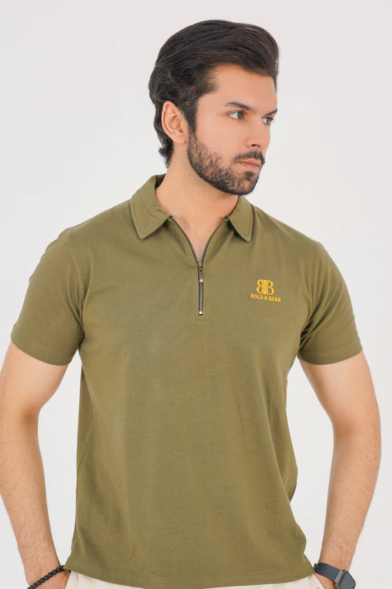 Olive Dune Men’s Zip Polo