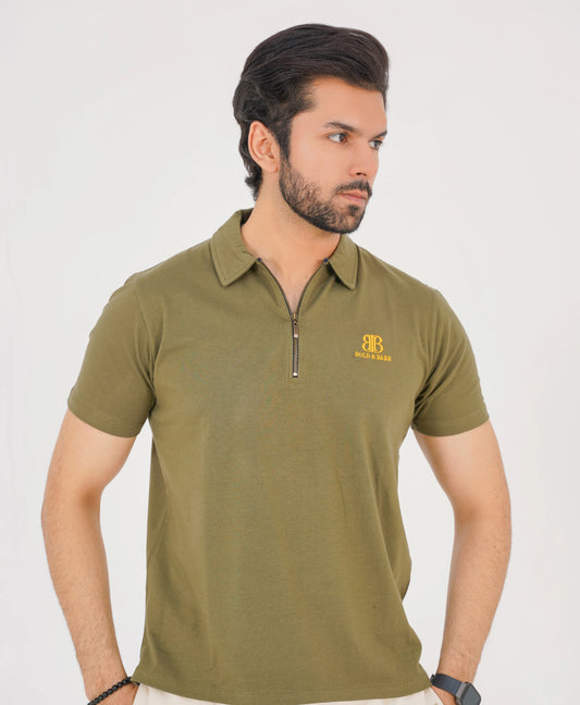 Olive Dune Men’s Zip Polo